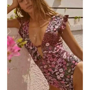 FREE PEOPLE BETH RICHARDS ROOPA PEMMARAJU GARDEN SOPHIA ONE PIECE SWIMSUIT SZ XS